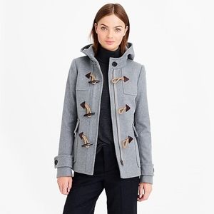 J Crew Heather Gray Wool Duffle Toggle Coat